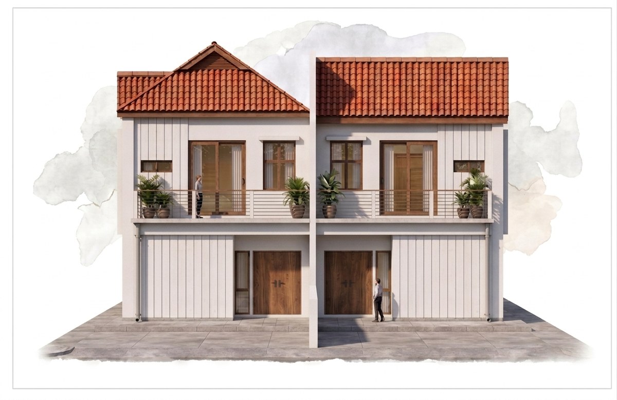 Semi-D watercolour, front pair perspective